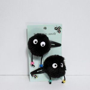 Spirited Away Soot Sprite Poms Fuzzy Hair Clip Set of 2